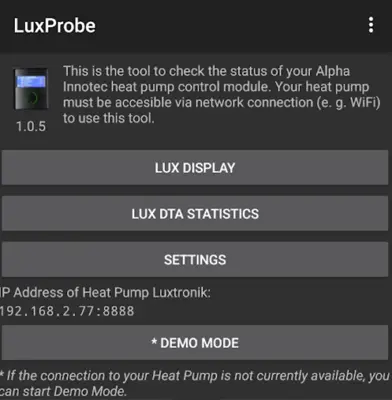 LuxProbe android App screenshot 2